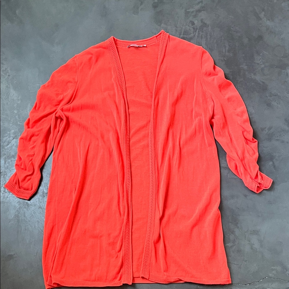 Chicos Cardigan Ruched Sleeves